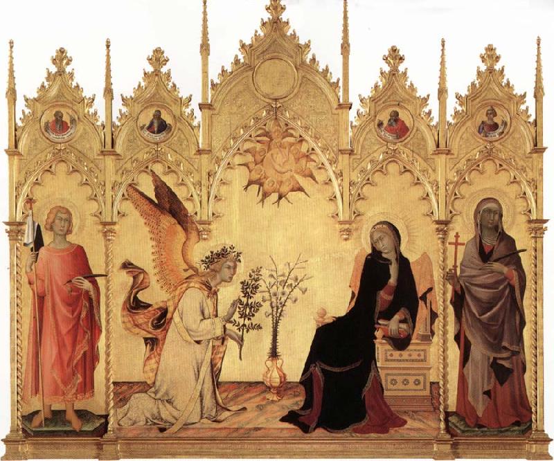 Simone Martini Annunciation with Two Saints and Four Prophets France oil painting art